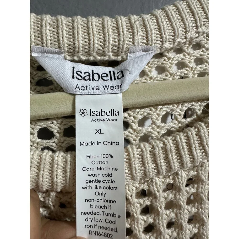 Isabella Activewear Women's Open Stitch Pullover Size XL NWT - Picture 4 of 7